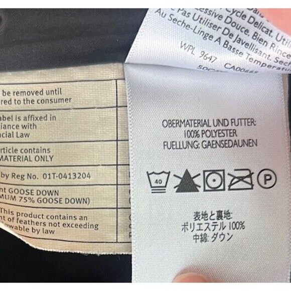 Eddie Bauer Jacket Women's Large Premium Goose Down Black Quilted Full Zip - Picture 10 of 10